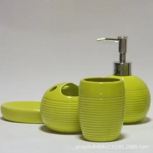 Juego de Accesorios de Baño de Cerámica Modernos y Minimalistas de 4 Piezas - ¡Elegante y Duradero!