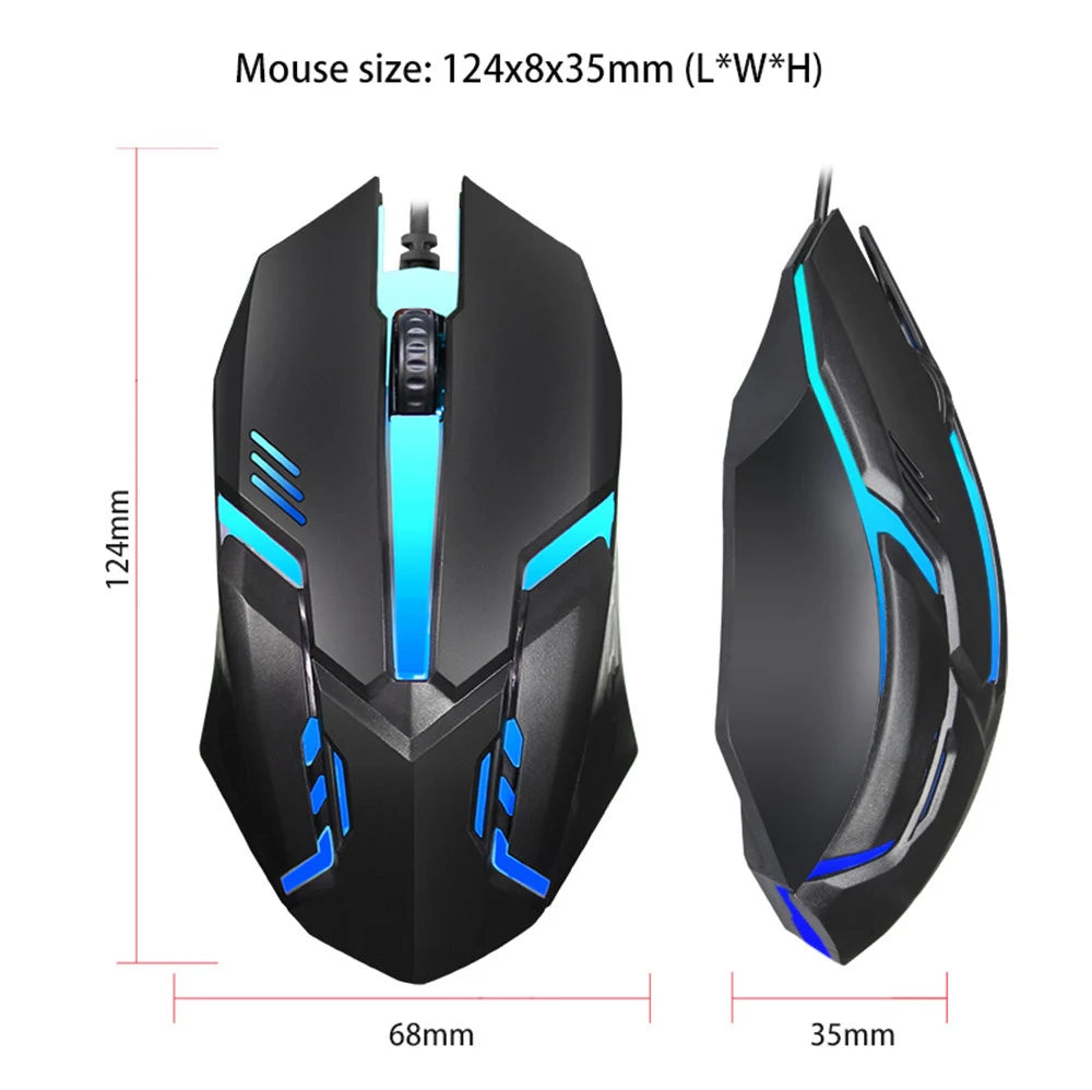 Ratón para juegos por cable USB, 5000 DPI, 3 botones, silencioso, retroiluminado, profesional, ergonómico, para ordenador, PC y portátil