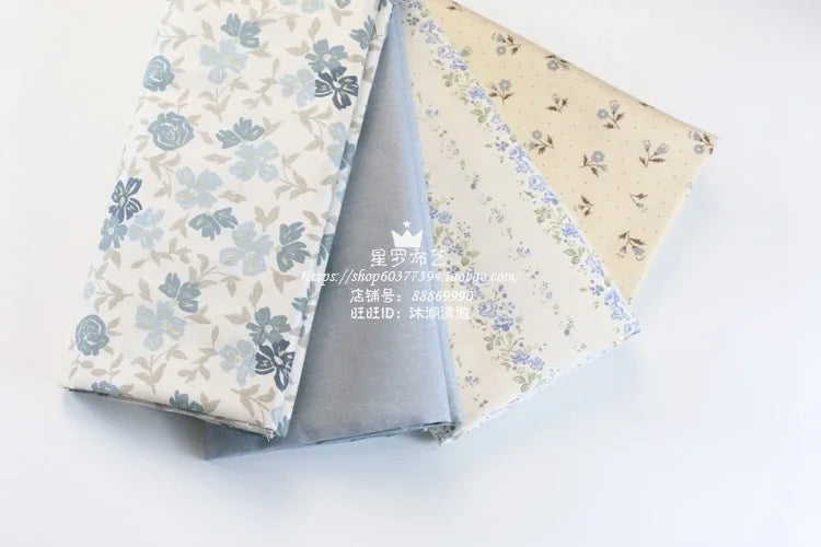235x50cm tela azul gris rosa raya floral estampado de hojas funda nórdica juego de cuatro piezas tela de cama