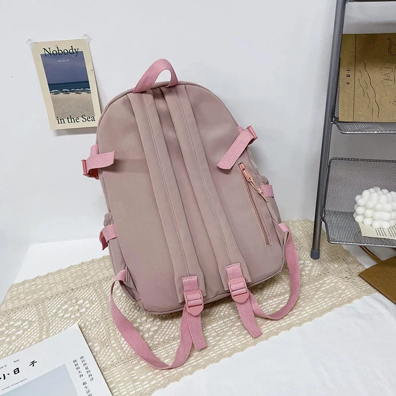 Mochila escolar de gran capacidad para niñas, bolso de mano para estudiantes, Kawaii, Patchwork