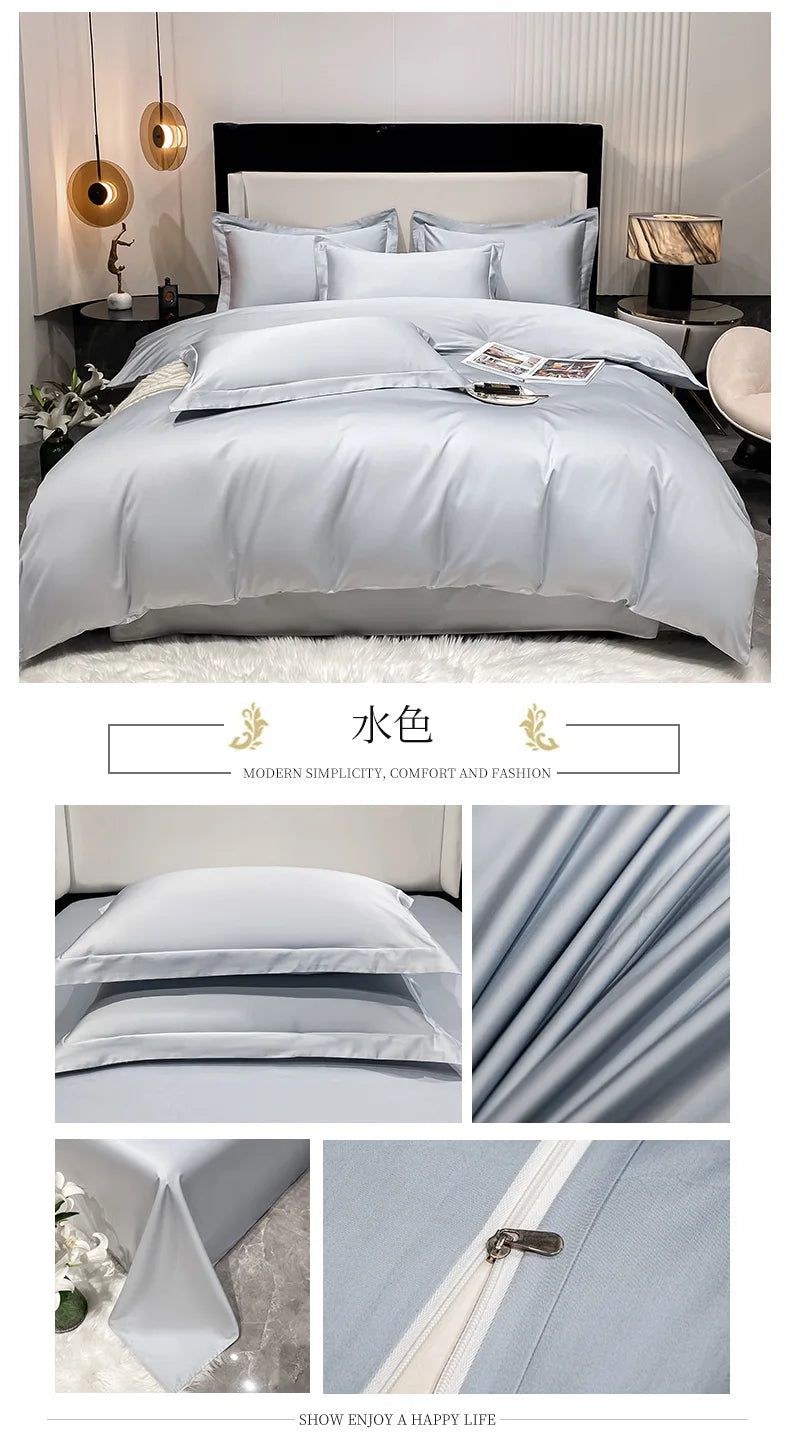Juego de cama de lujo 100% algodón egipcio funda nórdica funda de almohada Ru Europa doble tamaño Queen King ropa de cama juegos de sábanas suaves