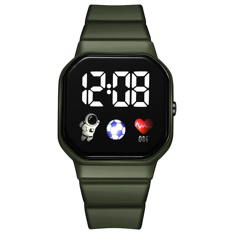 Reloj Deportivo para Niños, Relojes Digitales LED, Correa de Silicona de Fútbol, Reloj de Pulsera Electrónico Impermeable para Niños y Niñas, Regalos