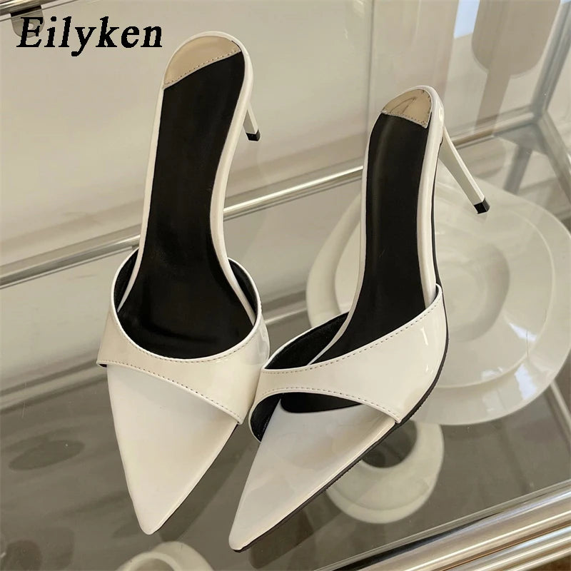 Eilyken, zapatillas sexis de tacón fino para Mujer, moda de verano, sandalias con punta estrecha, sandalias de fiesta para Stripper, zapatos de mula, Zapatillas para Mujer