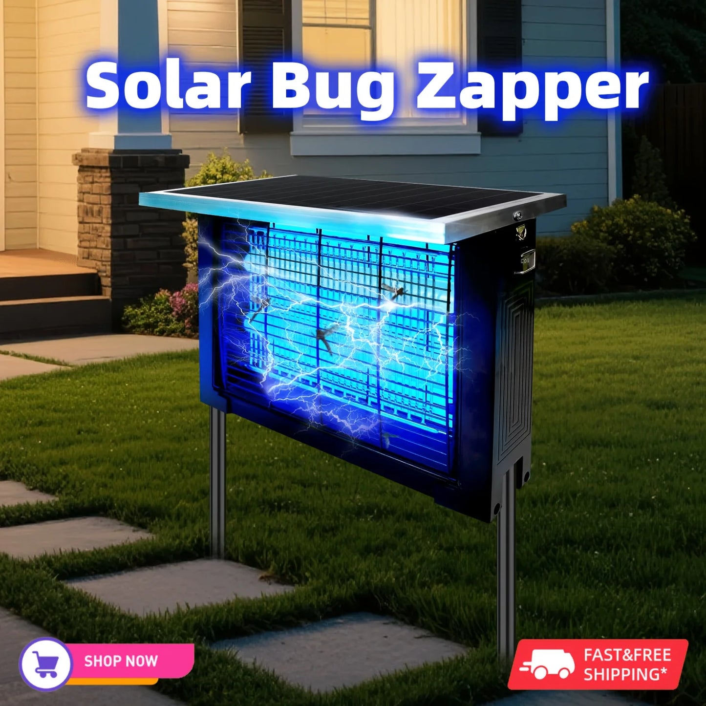 Potente exterminador de insectos solar para exteriores, exterminador de mosquitos recargable Poartable de 2000 pies cuadrados con alta potencia
