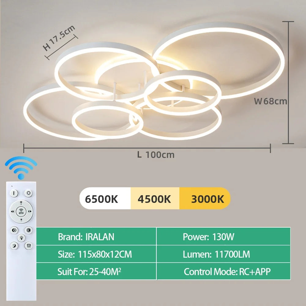 Lámpara de techo LED moderna, iluminación para el hogar, sala de estar, estudio, dormitorio, lámpara de techo regulable, iluminación interior, lámparas de decoración