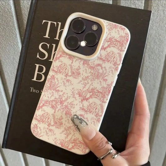 Funda de Silicona con Diseño Floral de Lichí Rosa para iPhone 17, 17 Air, 16, 15, 14, 13, 12, 11 Pro Max, Funda para iPhone 16, 15, 14 Plus