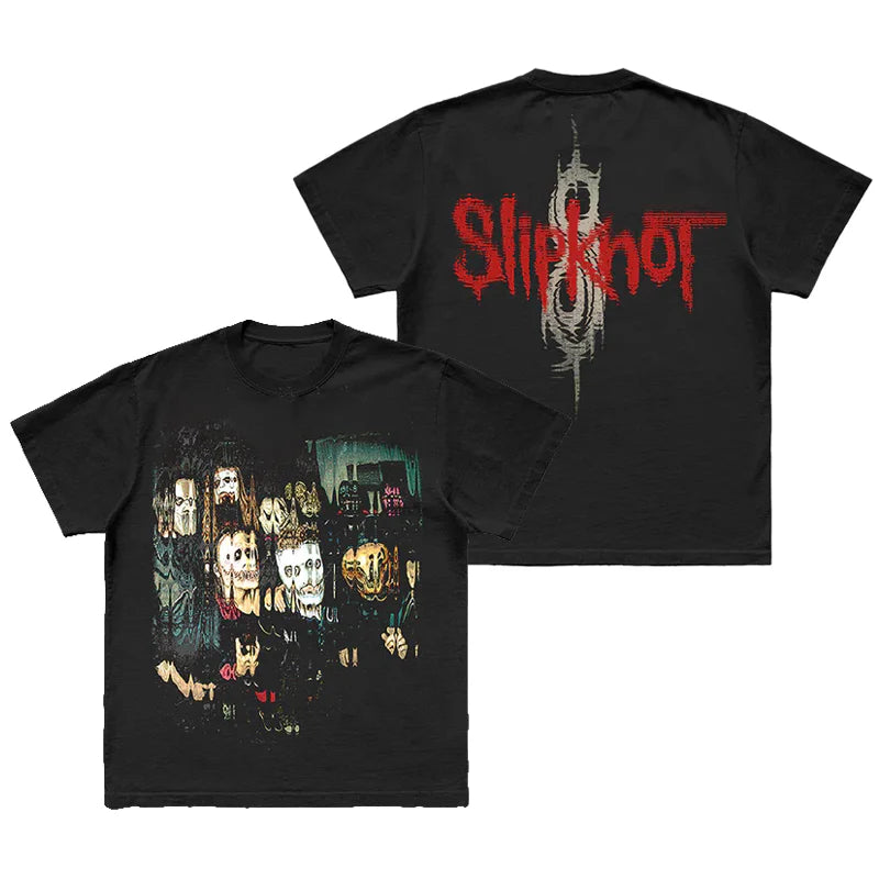Camiseta con estampado de banda de estilo gótico de SLIPKNOT, camiseta gráfica 100% de algodón para hombres y mujeres, ropa de calle de verano