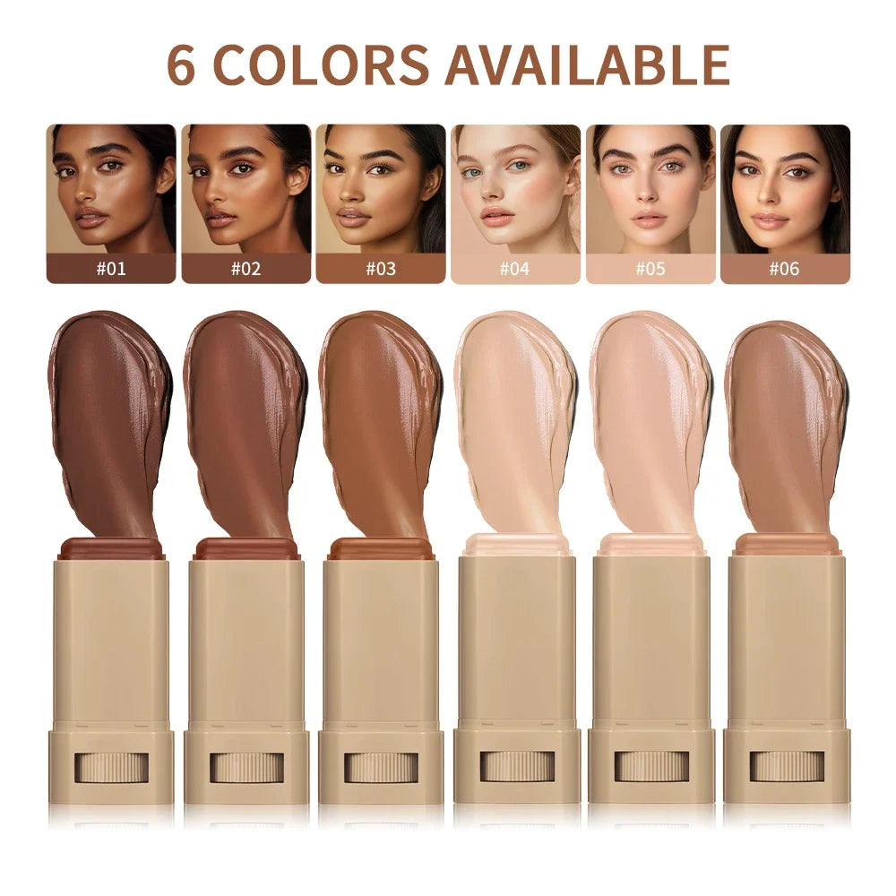 1/2 Uds. Barra de tinte de piel resistente al agua nutritiva suero teñido sólido base bálsamo cara teñida contorno de cara palo Maquillaje facial