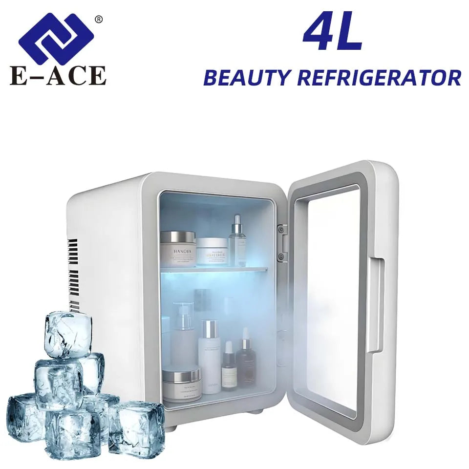 Mini refrigerador de belleza de 4L con función de enfriamiento y calentamiento, para uso en casa y en el coche, almacenamiento refrigerado para productos de cuidado de la piel para mantenerlos frescos.
