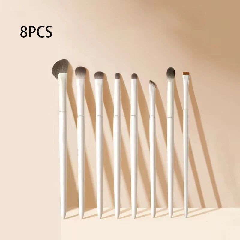 Juego de brochas de maquillaje natural para ojos, brocha para sombra de ojos, brocha de maquillaje blanca ultrasuave, herramienta de maquillaje para sombra de ojos y delineador de ojos, 5/8/10 Uds.