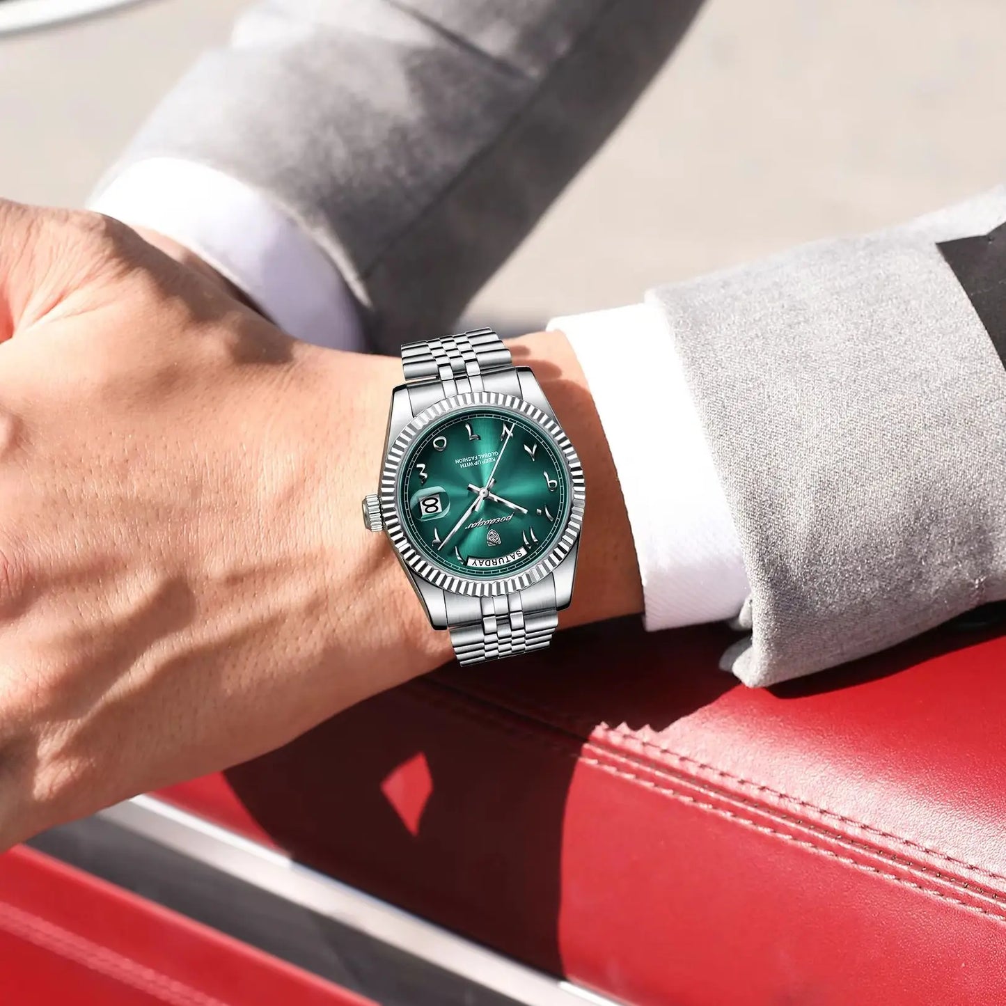 Reloj de Pulsera para Hombre de la Marca POEDAGAR, a la Moda, Resistente al Agua, con Fecha y Día de la Semana, Reloj de Negocios para Hombre, de Acero Inoxidable, de Alta Calidad, de Cuarzo