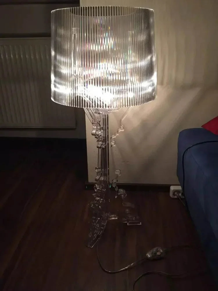 Lámpara de mesa de fantasma barroco blanco transparente de diseñador nórdico, iluminación para sofá, decoración, luz ambiental LED