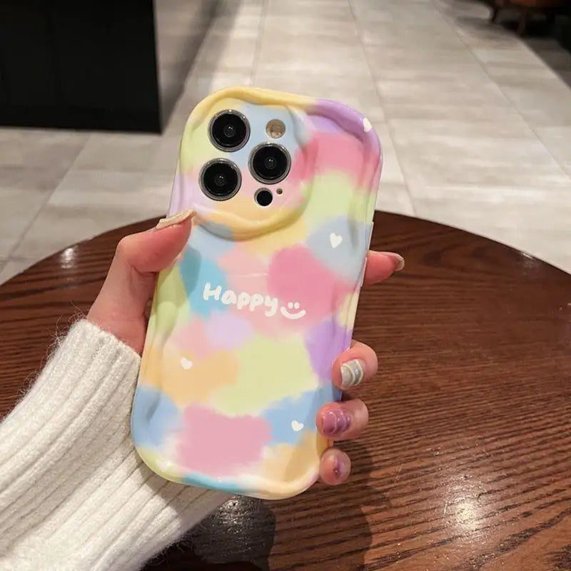 Funda de teléfono para OPPO Realme C53 C55 C11 2021 C33 C31 C35 C21Y C25Y C20 C21 C12 C15 C25 C30 C30S C25S 5 5i 5s 6i cubierta ondulada de flores