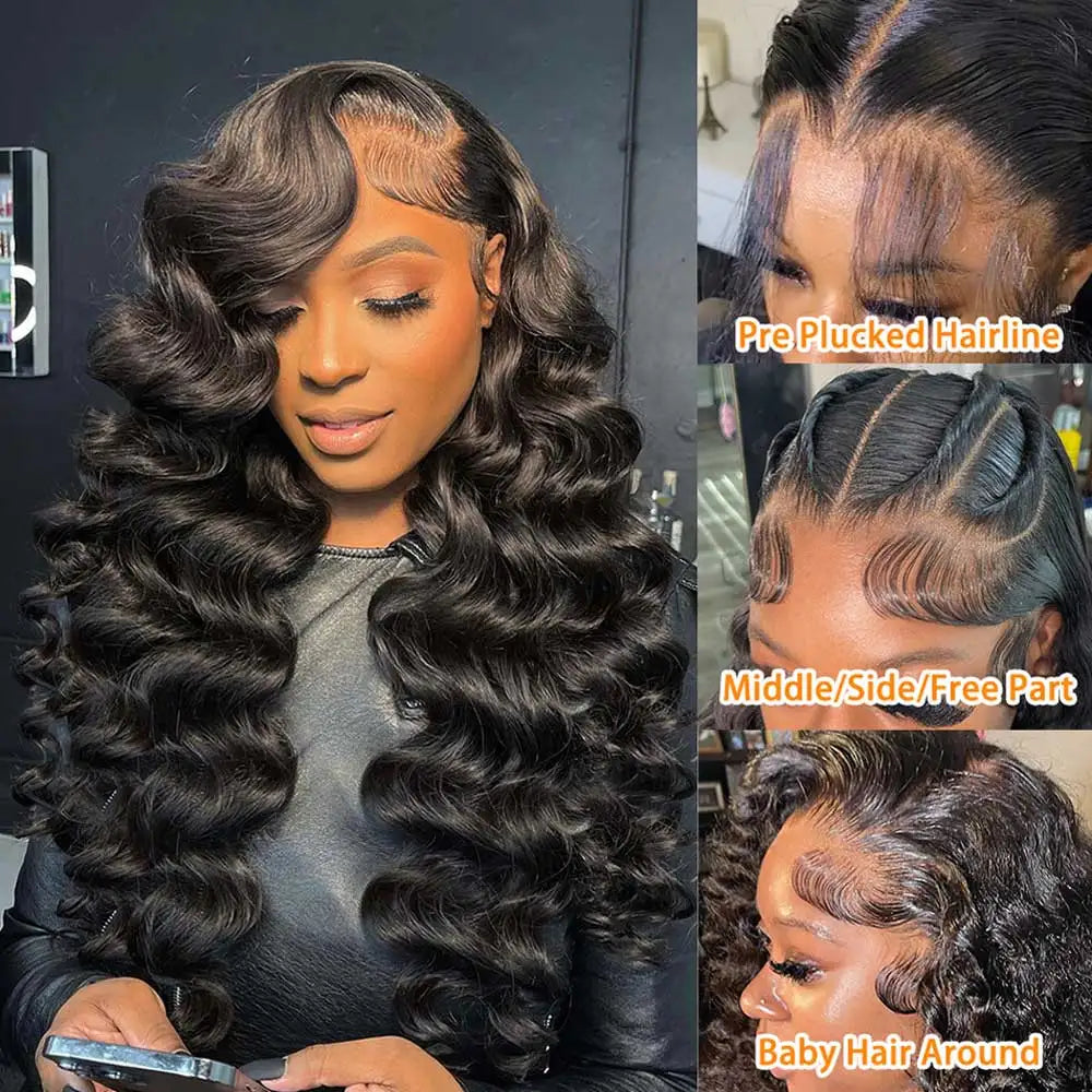 Pelucas frontales de onda profunda suelta HD 13x4 13x6 40 42 pelucas de cabello humano Frontal de encaje rizado profundo de agua Remy 5x5 peluca sin brillo cabello humano