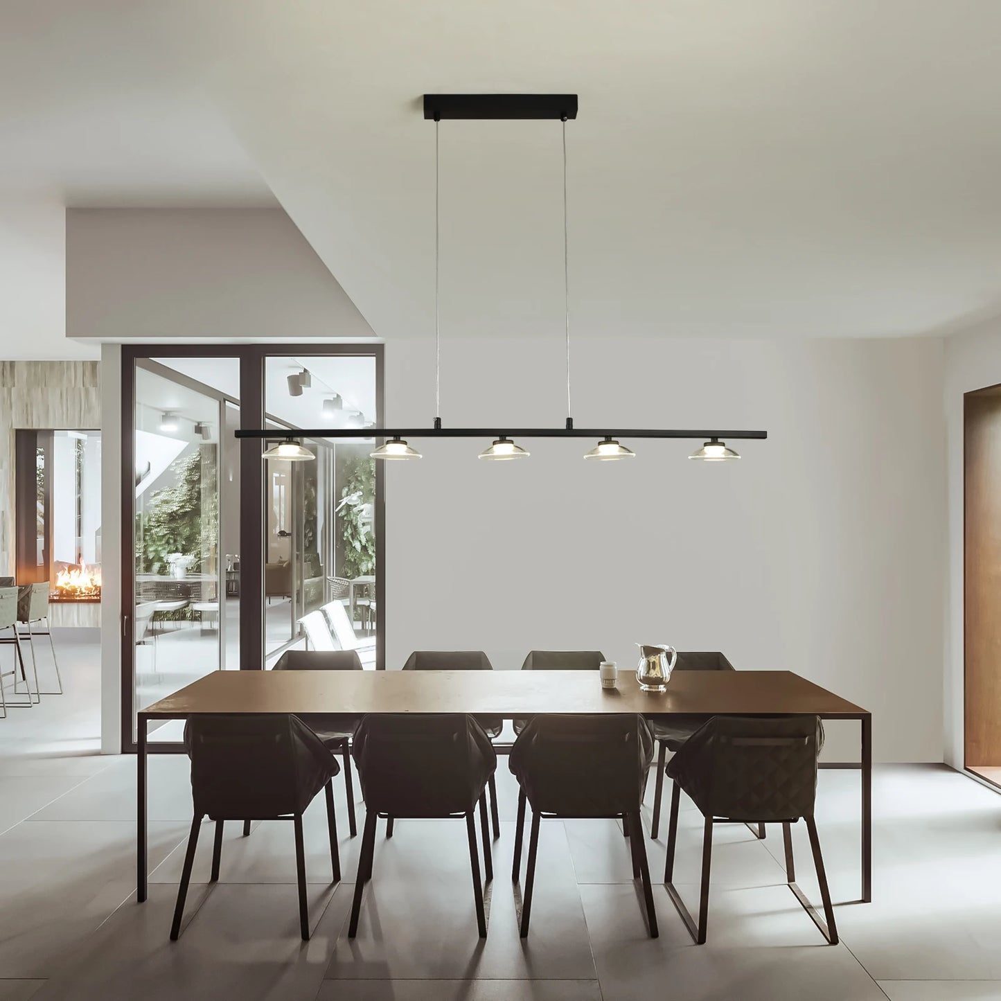 Iluminación Led moderna para sala de estar, candelabros de tira larga para mesa de comedor, iluminación de techo, sala de reuniones, lámparas de Bar y Café, lámpara interior