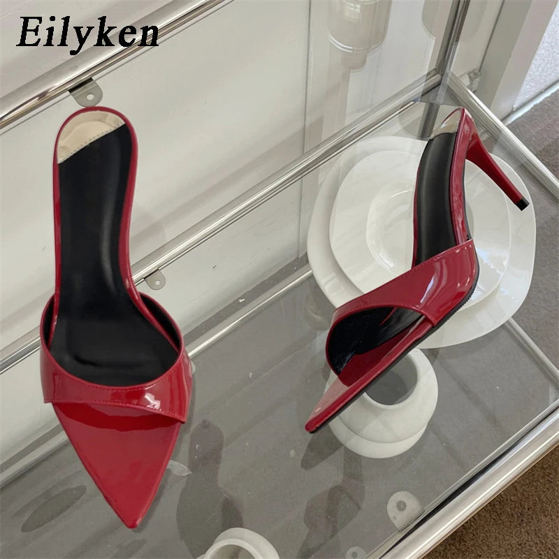 Eilyken, zapatillas sexis de tacón fino para Mujer, moda de verano, sandalias con punta estrecha, sandalias de fiesta para Stripper, zapatos de mula, Zapatillas para Mujer