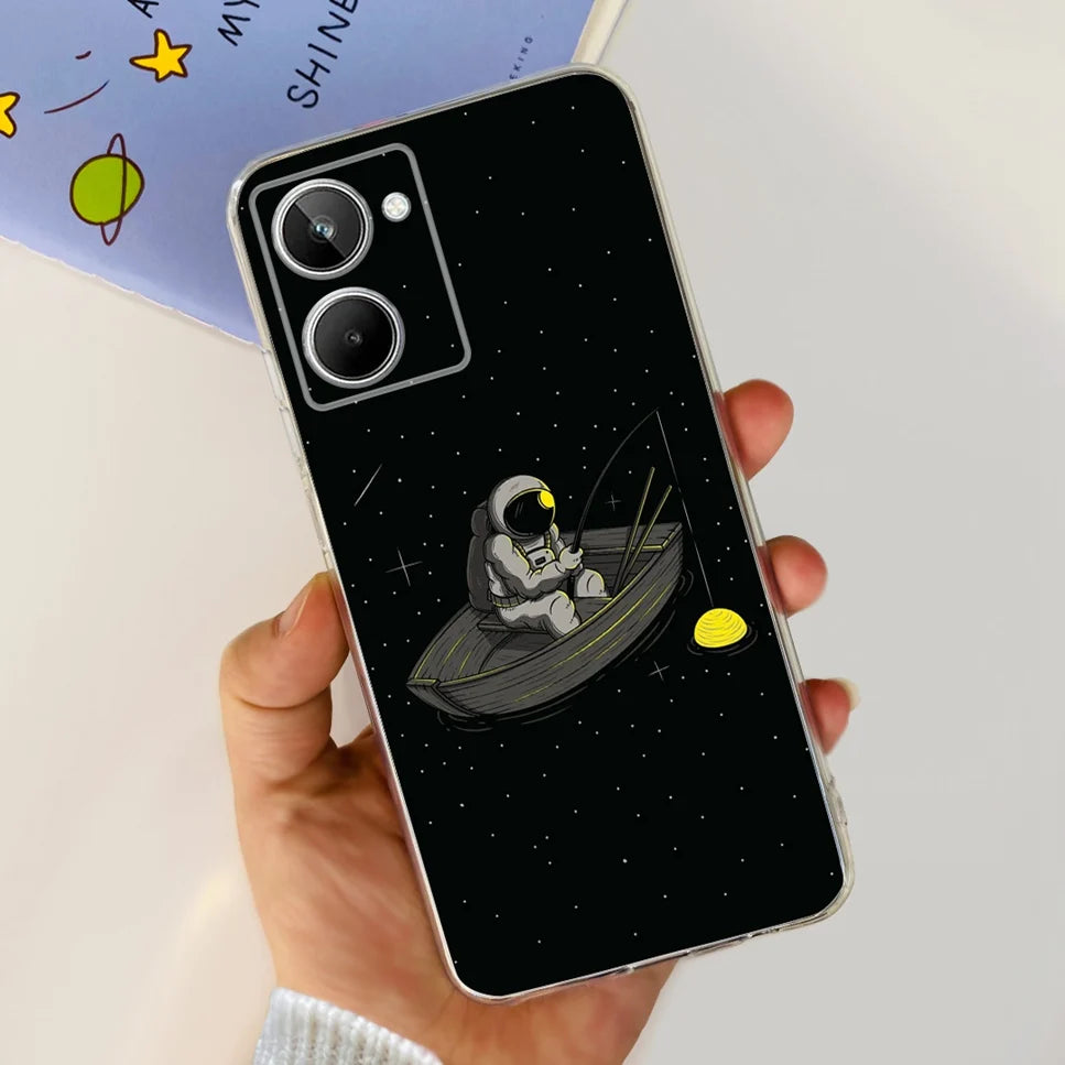 Para Realme 10 4G RMX3630 funda de teléfono suave de silicona TPU a prueba de golpes para Realme 10 funda protectora trasera con diseño de dibujos animados bonitos