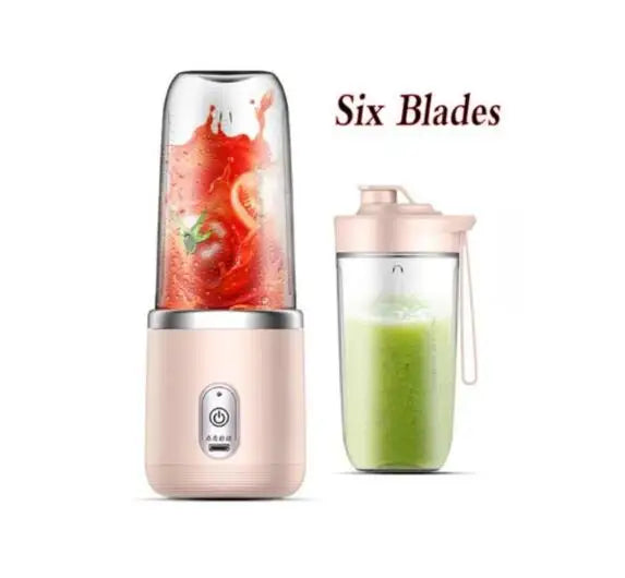 Licuadora Portátil Eléctrica con 6 Cuchillas, Multifuncional, para Jugos, Smoothies, Hielo y Procesamiento de Alimentos