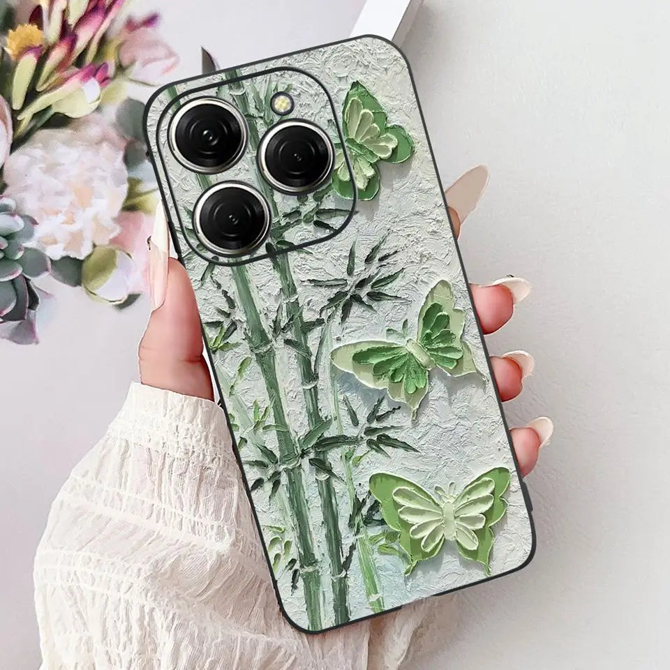 Para Tecno Spark 20c 20 Pro Plus Spark20 Pro Funda de teléfono Funda trasera de goma suave Mujer moda patrón de dibujos animados Funda de parachoques