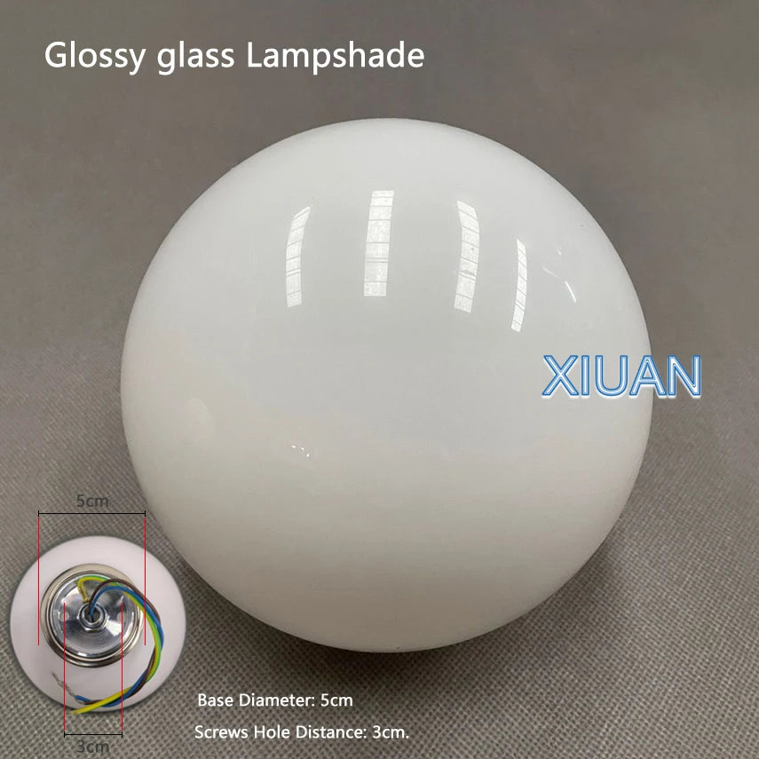 Lámpara de bola de cristal, lámparas de pared de cristal blanco lechoso modernas para dormitorio, sala de estar, sofá, fondo, Base oculta, luz de pared para baño