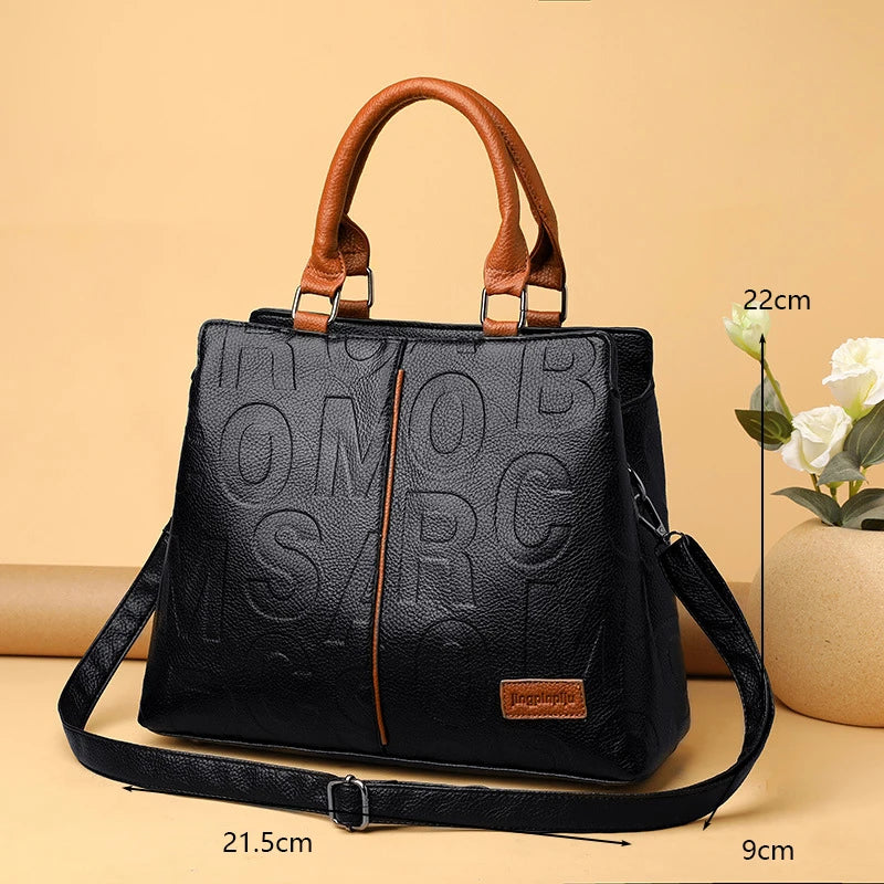 Bolso cruzado informal de cuero PU para mujer, bolso de mano de diseñador de lujo, bolso de hombro de viaje de gran capacidad
