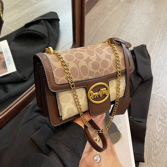 Bolso de Mujer de Diseño Avanzado 2026, Nuevo, Moderno y Elegante, con Cadena, Versátil, Bandolera, Bolso Cuadrado Pequeño