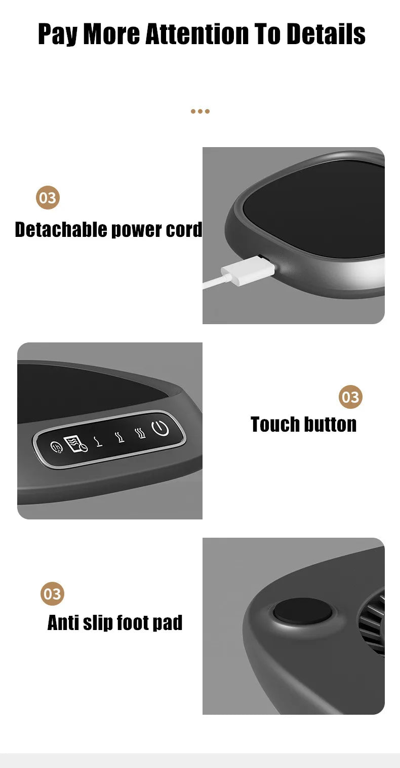 Posavasos Térmico USB con Ajuste de 3 Velocidades para Uso Doméstico, Mantiene una Temperatura Constante de 55 Grados