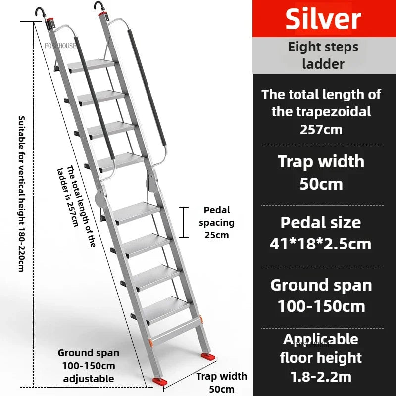 Portable Folding Ladder Household Aluminum Alloy Ladders Straight Ladder Home Furniture Escalator Mobile Climbing Stairs y