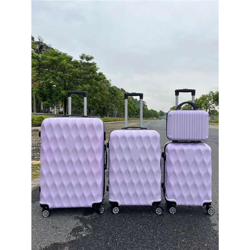Juego de Maletas de Viaje de Cuatro Piezas con Ruedas Universales ABS, Juego de Maletas de Mano para Viajes y Viajes de Negocios en Tamaños de 14, 20, 24 y 28 Pulgadas