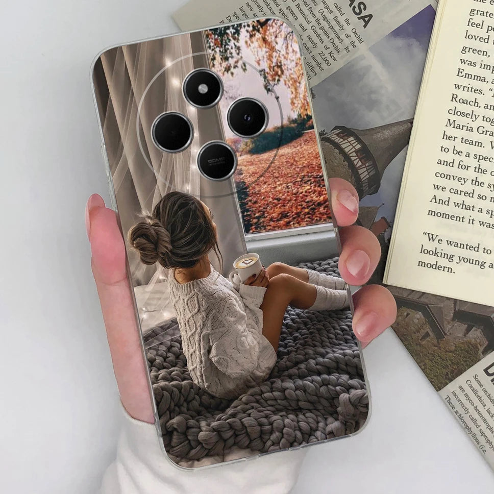 Funda de teléfono para Redmi 14C 4G, cubierta trasera creativa, transparente, suave, delgada, de silicona TPU, a prueba de golpes, protectora para Redmi14C