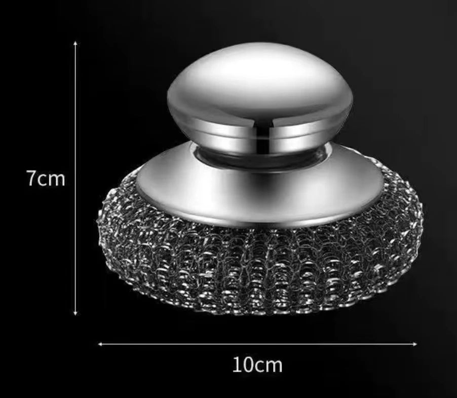 Cepillo de Acero Inoxidable con Mango y Bola Metálica Resistente para Lavar Platos, 1-10 Piezas, Limpiador y Purificador de Metal para Cocina