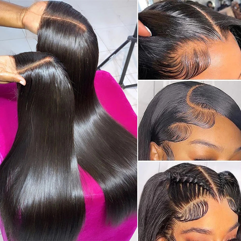 13x6 Straight Lace Frontal Wig 13x4 Lace Frotal Human Hair Wigs Swiss Transparent Lace Human Hair Wigs Pre Plucked Wig