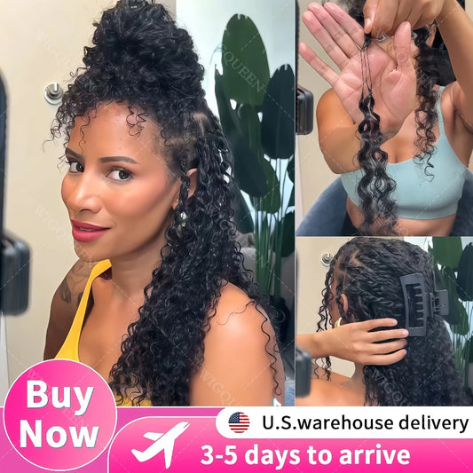 10A Micro bucle Invisible pequeñas espirales rizado crochet cabello humano sin nudos preseparado rizado pluma extensiones de cabello de ganchillo