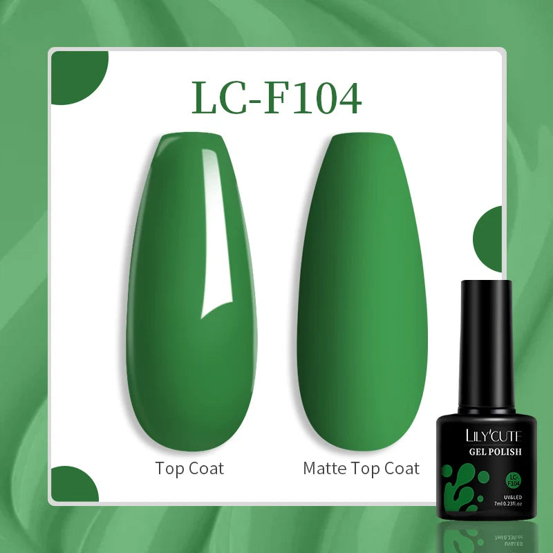 LILYCUTE-esmalte en Gel para uñas, barniz semipermanente para manicura, con LED UV, 129 colores, 7ML