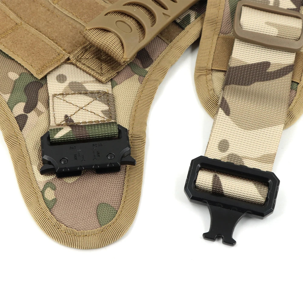 Arnés táctico para perros, conjunto de correa para perros grandes, arneses militares para entrenar, caminar, cazar, chaleco para mascotas, mango sin tirar, Malinois
