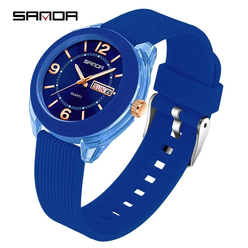 Reloj de Pulsera SANDA para Mujer, Nuevo, Moderno, Deportivo, de Cuarzo, con Fecha, Semana, Resistente al Agua, Luminoso, Elegante