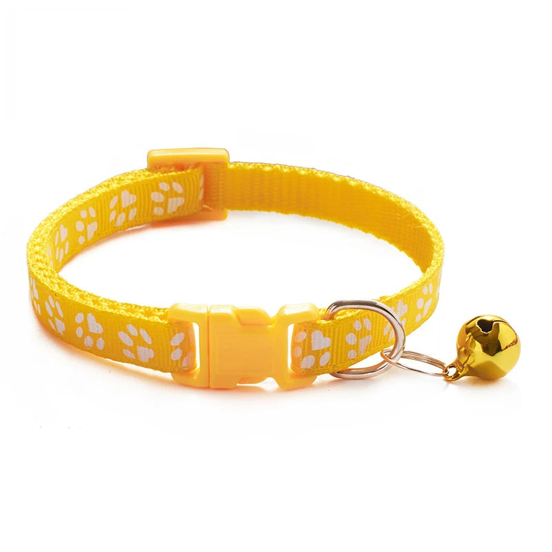 Collar de Moda para Gatos, con Patrón Colorido y Campana, Ajustable, para Gatos y Gatitos, Collar con Anillo DIY, Accesorios para Mascotas