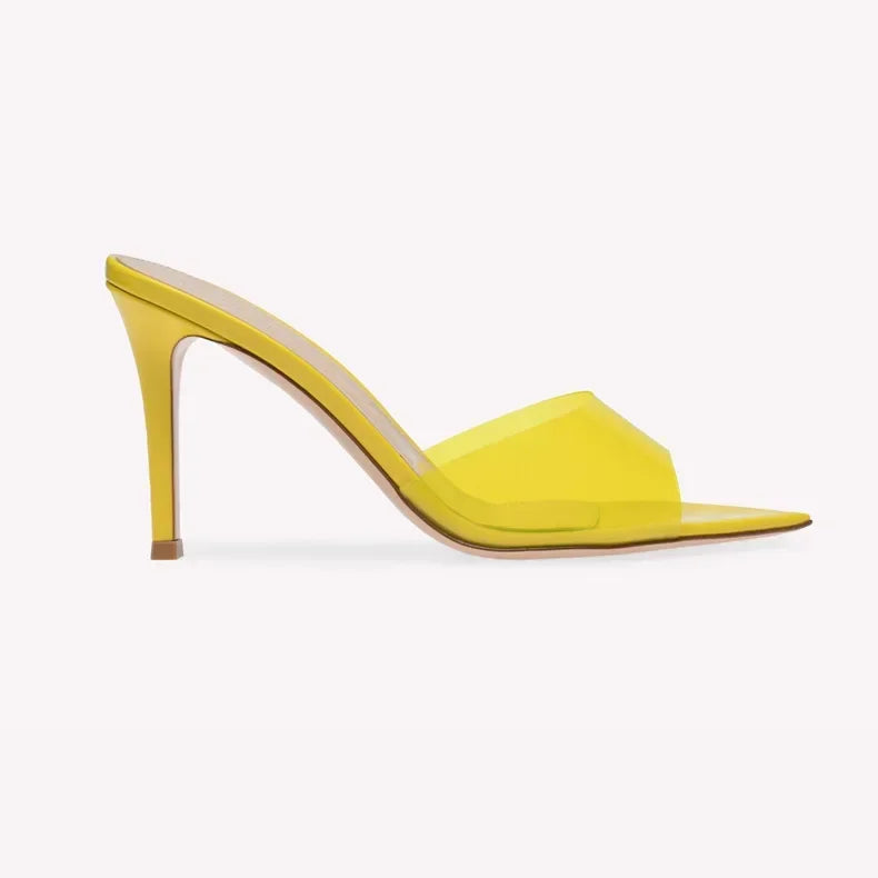 Zapatillas de punta puntiaguda para mujer, zapatos de tacón de aguja de 5cm/8cm/10cm, estilo francés, Sexy, a la moda, talla 46, novedad de verano, 2024