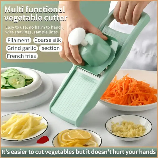 Cortadora de patatas y frutas multifuncional — Rallador con mango y juliana