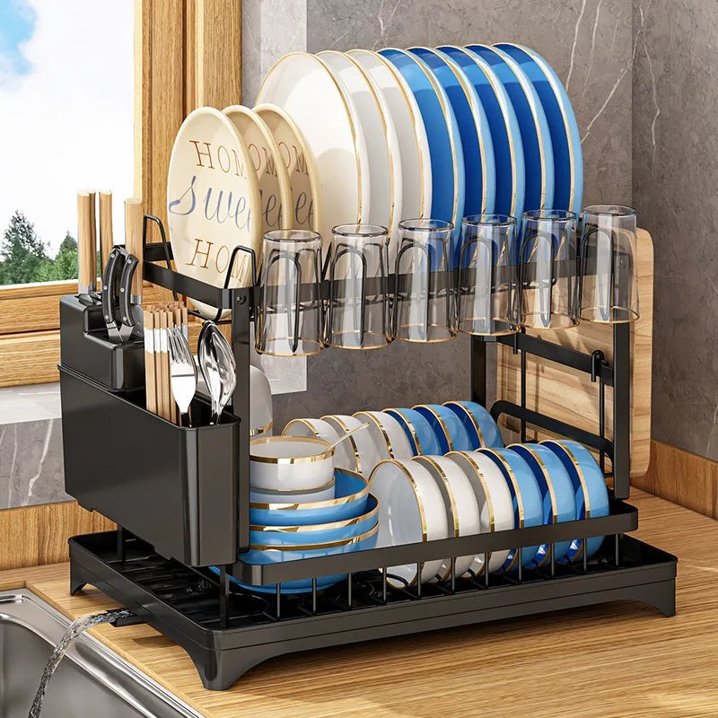 Estante de Cocina para Platos y Utensilios, Escurridor, Estante Multifuncional para Platos, Estante para Platos y Palillos
