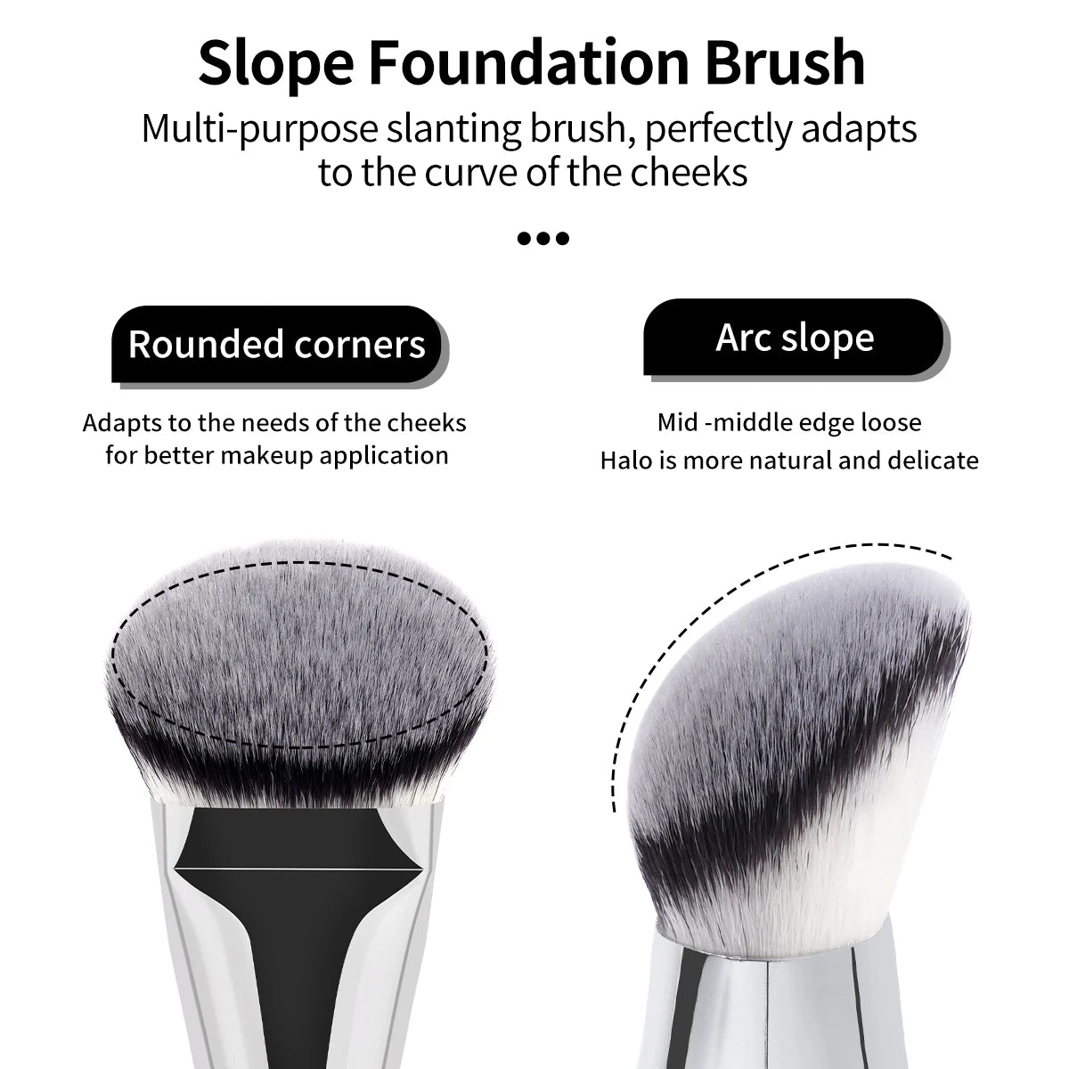 MAANGE Juego de 4 Brochas de Maquillaje con 2 Esponjas de Cojín de Aire, Brochas Kabuki para Corrector, Contorno y Escultura Facial, Ideales para Viaje