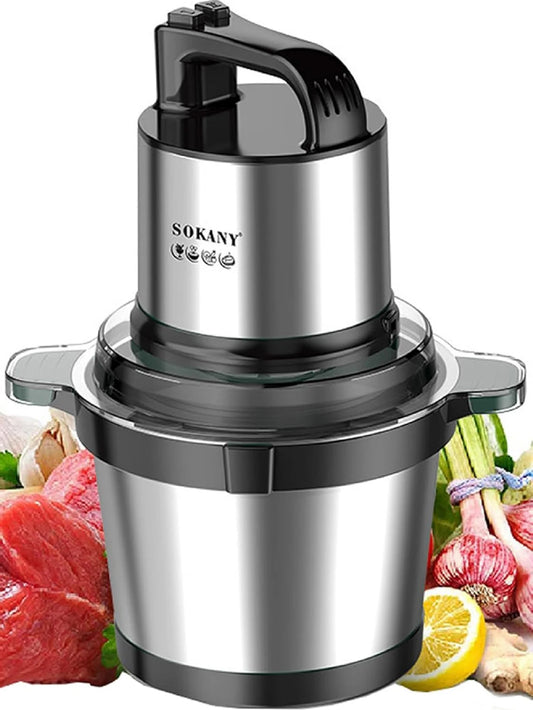 1pc electric kitchen knife with stainless steel bowl, 2 speed meat grinder with 4 blades for meat and onions.