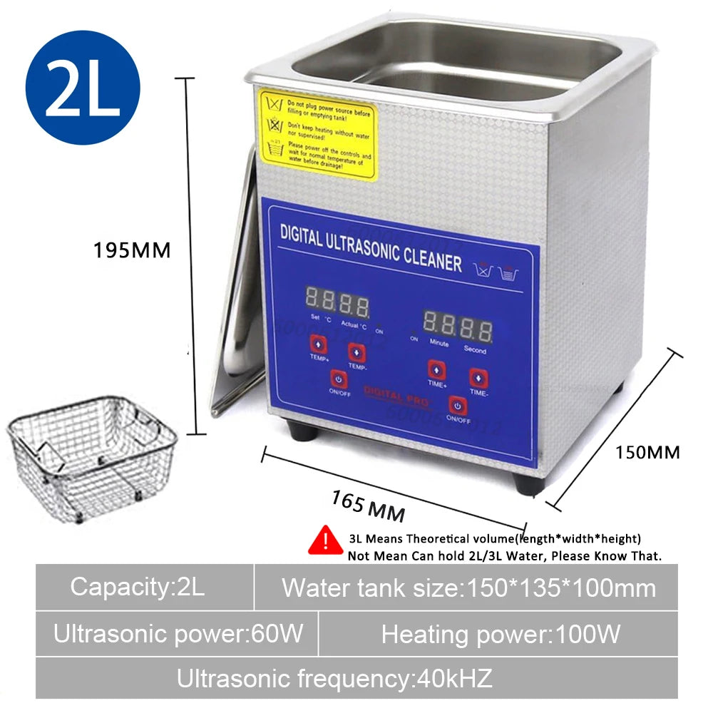 Limpiador ultrasónico de 3L, 6L, 10L, 2L, lavadora por ultrasonido, baño de lavado con calefacción ultrasónica, limpiador ultrasónico comercial para el hogar