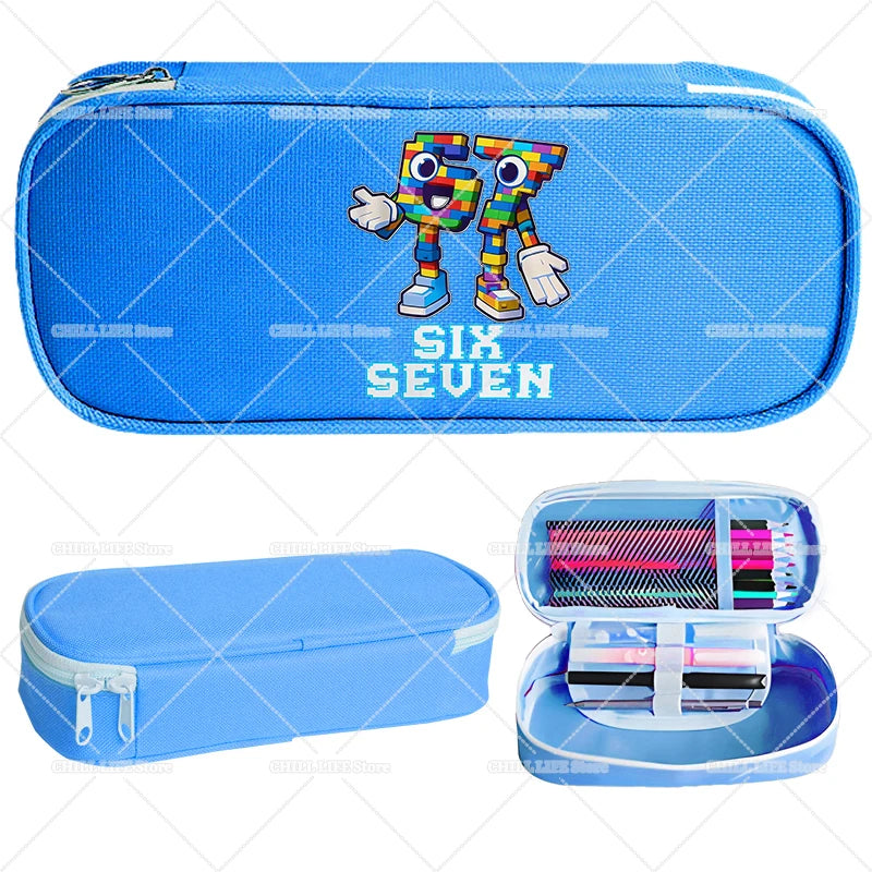 Estuches para lápices Ruba A Brainrot, dibujos animados 67 Six Seven, bolsas para bolígrafos de gran capacidad, bolsa para lápices para niños y niñas, suministros de papelería escolar, regalo