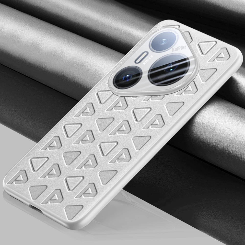 Funda Original en relieve para HUAWEI PURA 80 PRO / PURA80 Ultra, fundas de cuero PU, funda trasera dura a prueba de golpes, funda de piel