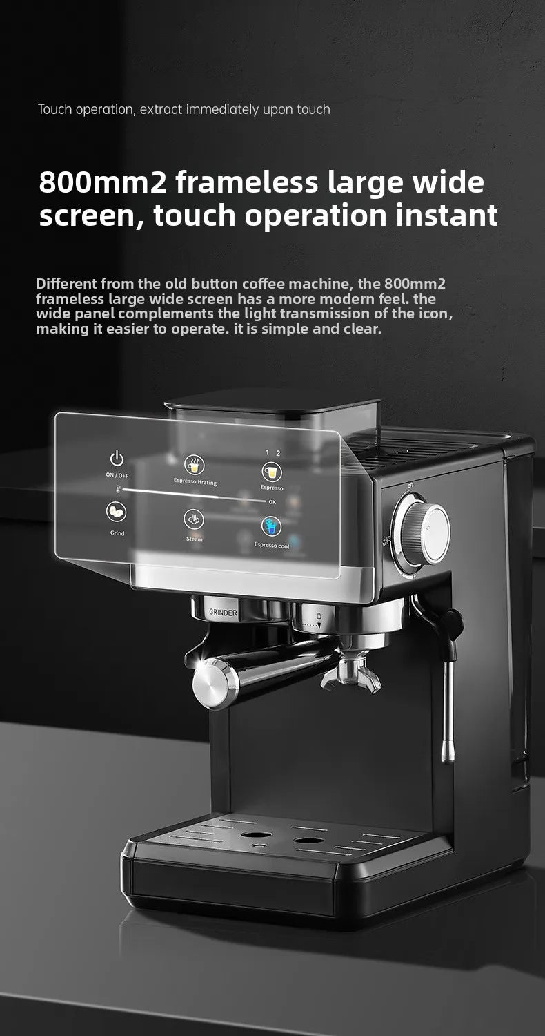 Molino de Café Eléctrico + Máquina de Café Integrada | Totalmente Automático, Granos de Café Recién Molidos | Molienda Rápida para el Desayuno