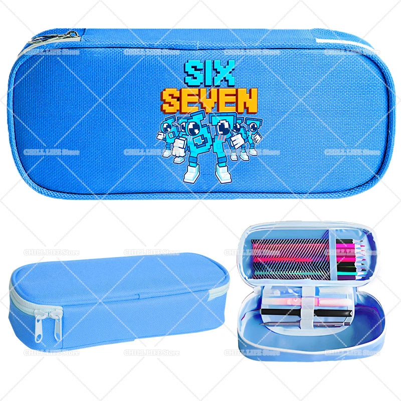 Estuches para lápices Ruba A Brainrot, dibujos animados 67 Six Seven, bolsas para bolígrafos de gran capacidad, bolsa para lápices para niños y niñas, suministros de papelería escolar, regalo