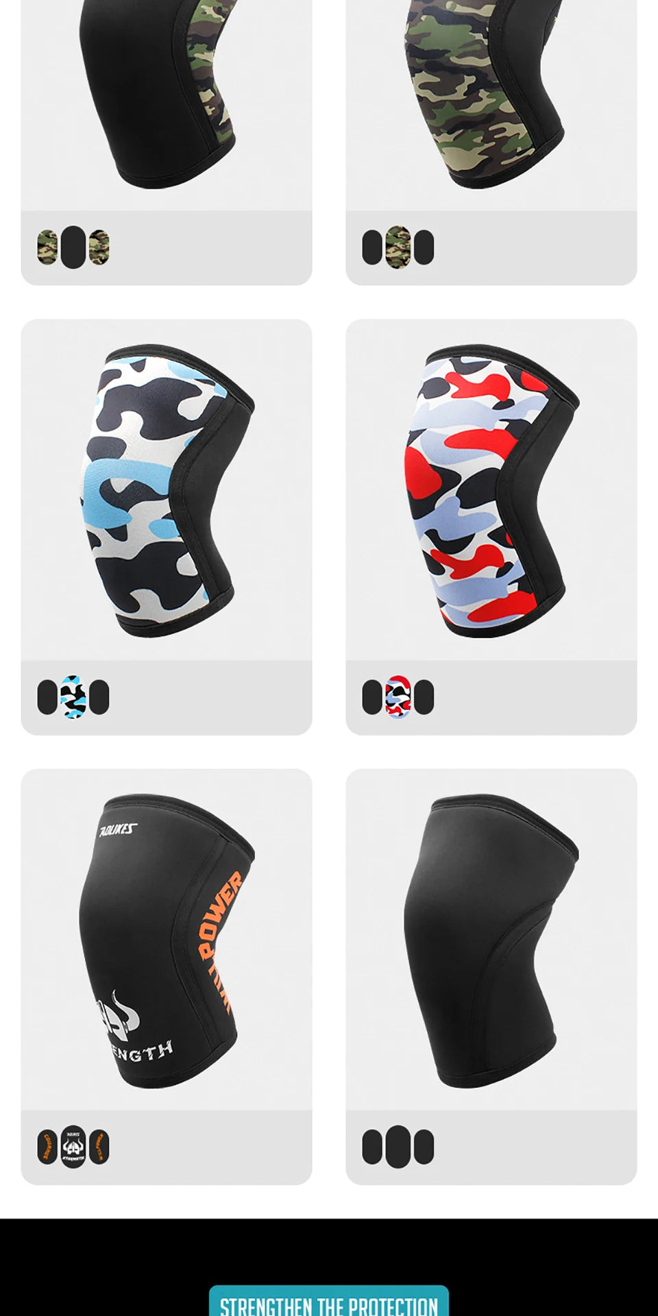 AOLIKES 1 par de rodilleras deportivas de neopreno de 7mm, rodilleras de compresión para levantamiento de pesas, rodilleras de entrenamiento para Crossfit presurizadas, soporte para mujeres y hombres