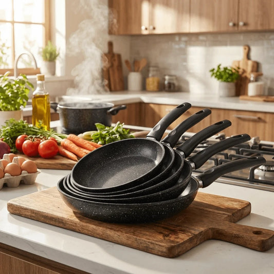 Sartén de piedra Maifan sin tapa de 18-25 cm, sartén antiadherente, utensilio de cocina grueso para cocinar carne, apto para cocinas de gas e inducción.