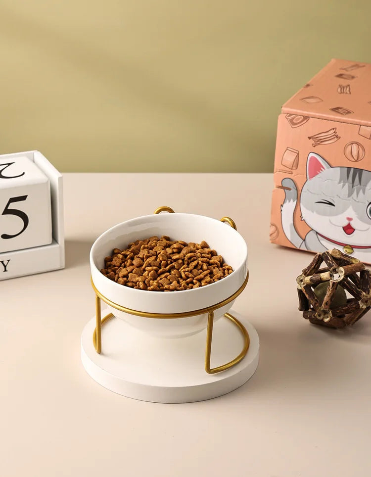 1-3 uds protección Cervical creativa suministros para mascotas tazón doble de cerámica para gatos tazón de cerámica para gatos tazón de comida tazón de comida para perros agua potable tazón de comida